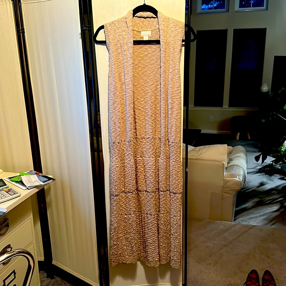 Caslon Mixed Stitch Long Sweater Vest